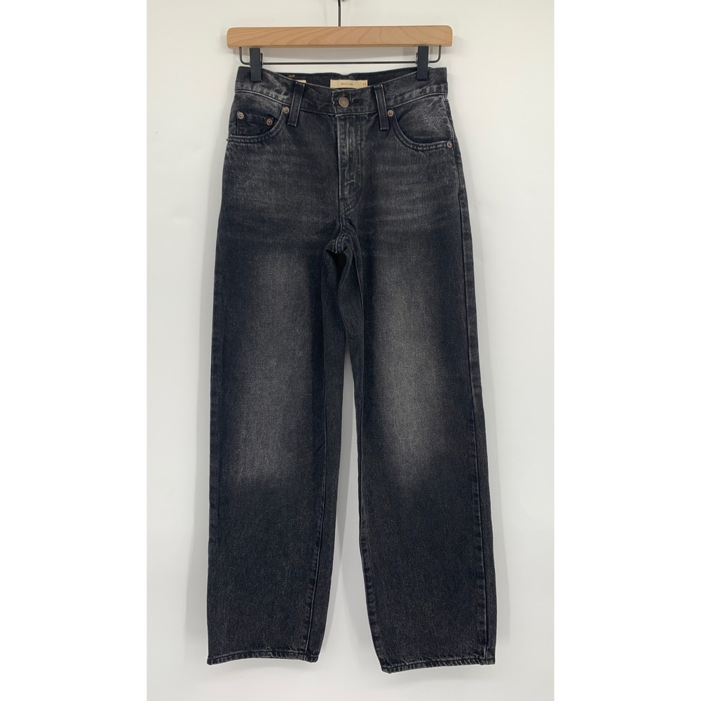 Levis Wide Leg Jeans Womens 23 Black Baggy Dad Fade Denim Pants